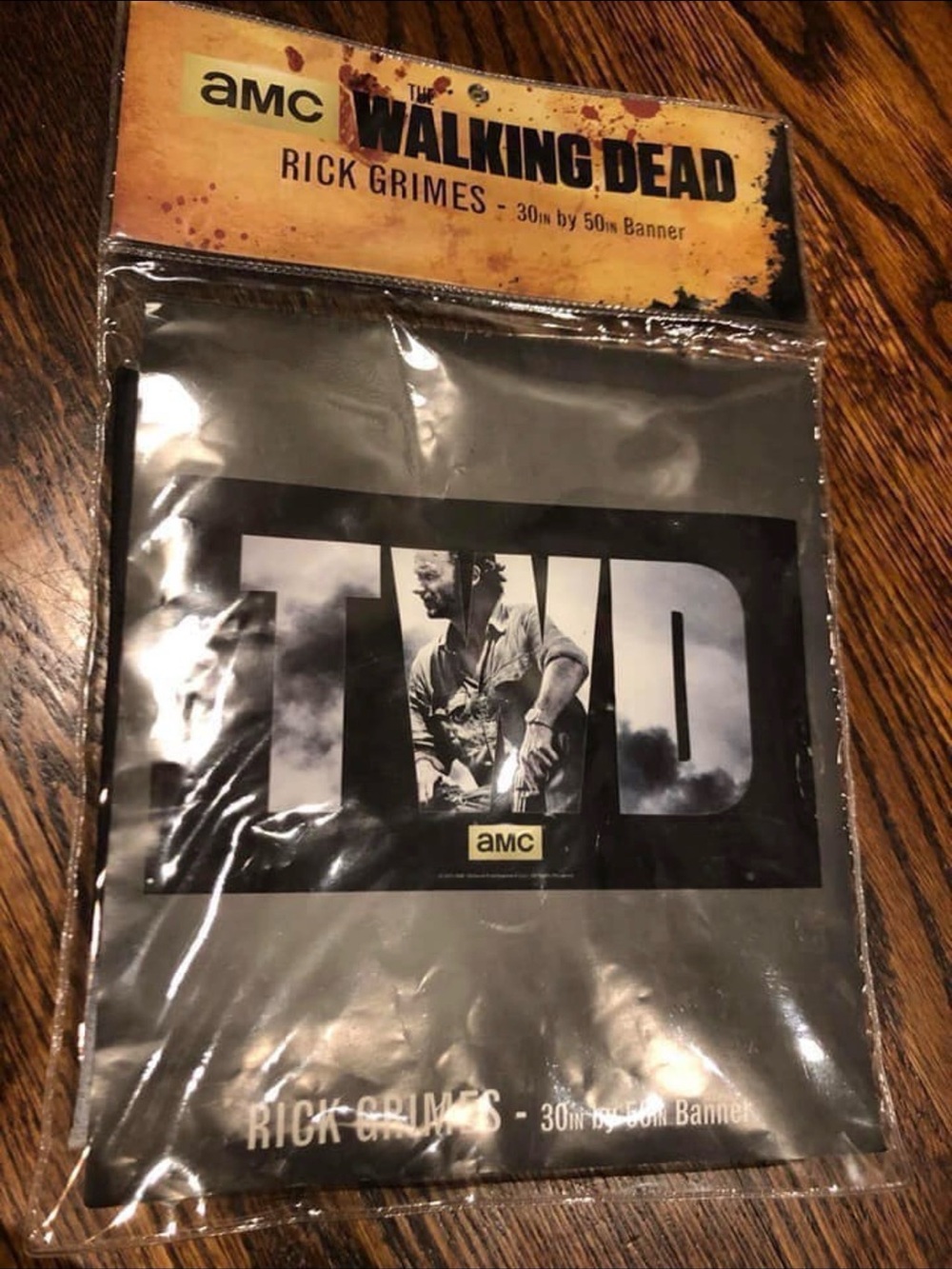The Walking Dead Rick Grimes Banner - Gray & Black 30 by 50